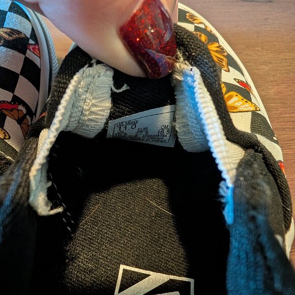 Vans Asher Butterfly Checkerboard Slip-On Shoes, Size 11 MISSY - Picture 5 of 5